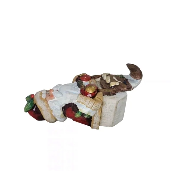 Vintage Santa Claus Christmas Stocking Holder Hanger Heavy Ceramic Or Resin 6½" - Picture 3 of 6